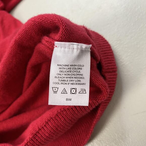 Alan Flusser Sweater Mens XL Red Cotton Cashmere V Neck Old Money Academia Prep - Picture 8 of 11